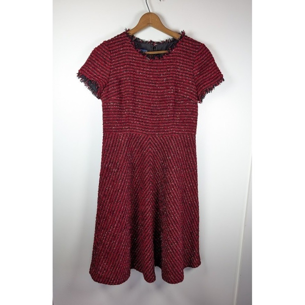 RSVP by Talbots Sheath Dress Women's Size 4 Tweed Metallic Fringe Holiday Party